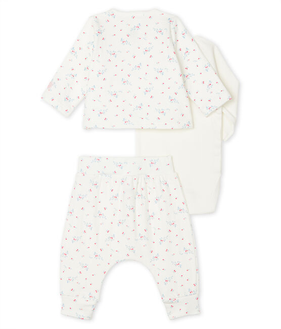 Unisex Baby's Tube Knit Clothing - 3-Piece Set MARSHMALLOW white/MULTICO white