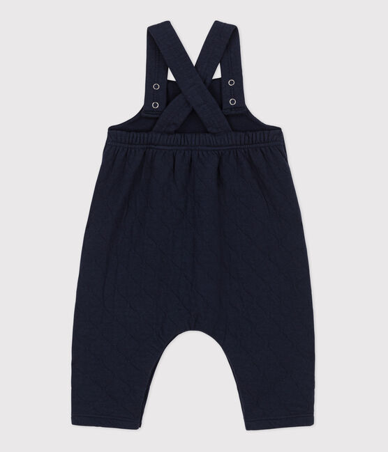 Babies' Quilted Cotton Dungarees SMOKING blue