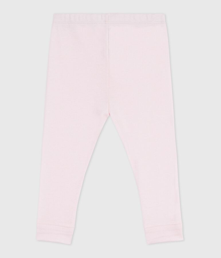 Babies' plain cotton leggings pink