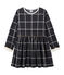 Girls' Checked Knit Dress CITY black/MULTICO white
