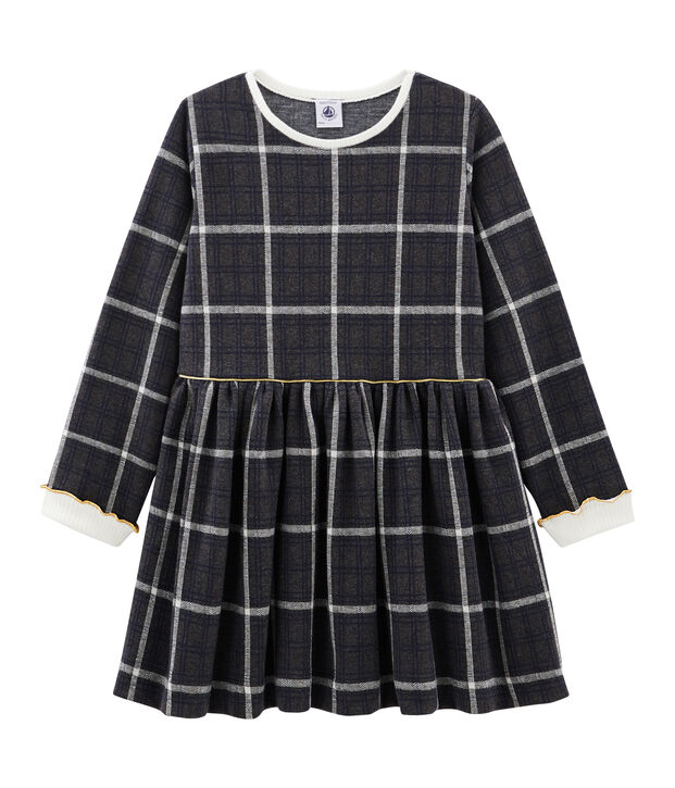 Girls' Checked Knit Dress grey/multicolor