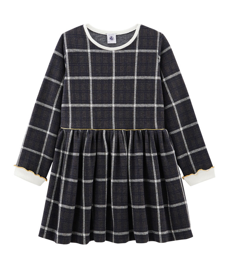 Girls' Checked Knit Dress grey/multicolor