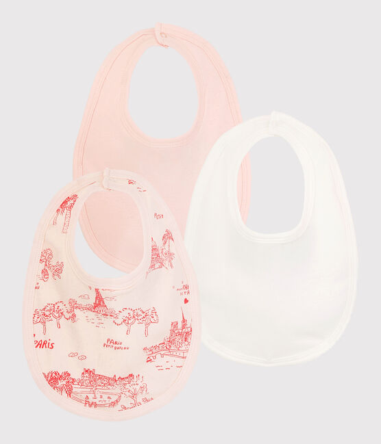 Baby Girls' Paris Ribbed Bibs - 3-Pack variante 1