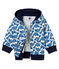 Baby boys' hooded zip up Sweatshirt in printed jersey MARSHMALLOW white/MULTICO white