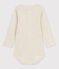 Babies' Long-Sleeved Cotton Henley Bodysuit MONTELIMAR CHINE beige