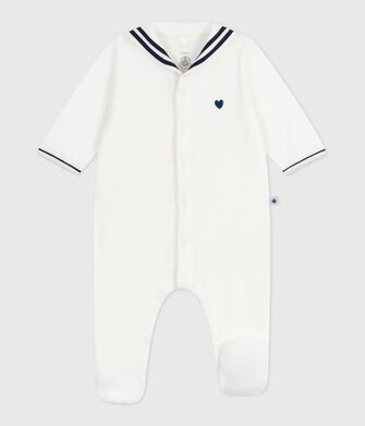 Babies' velour pyjama suit with a sailor collar