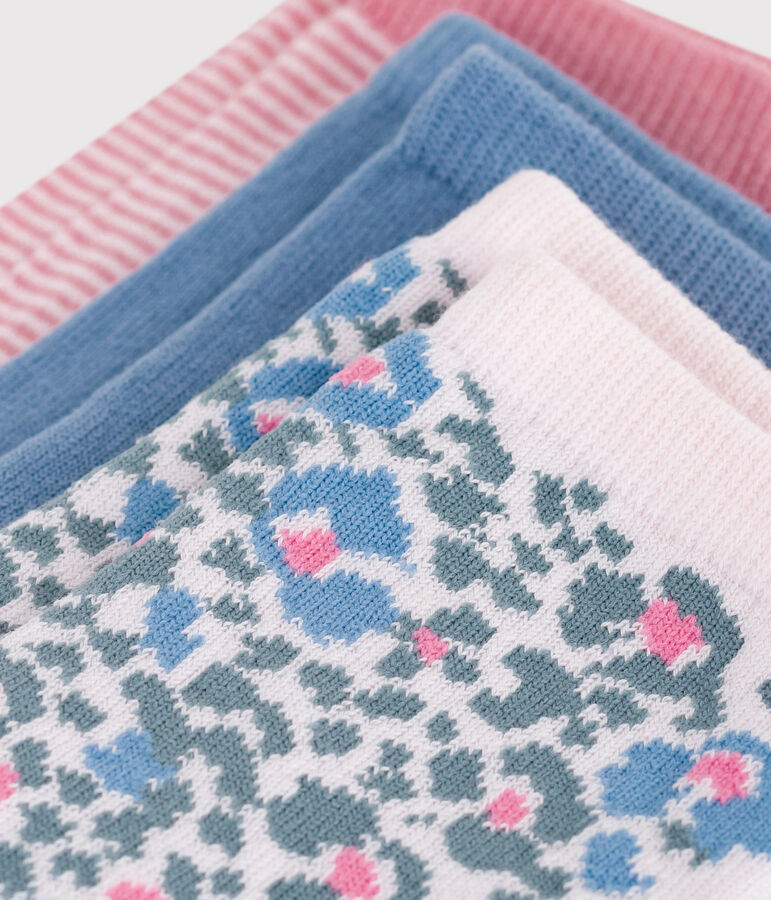 Children's leopard-print cotton socks - 3-Pack multicolor