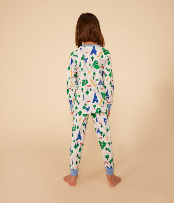 Children's Paris Print Cotton Pyjamas MARSHMALLOW white/MULTICO white