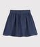 Short skirt in plain denim with a star pattern blue