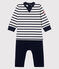 Baby Boys' Faux 2-Piece Romper MARSHMALLOW white/SMOKING blue