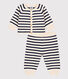 Babies' Wool/Cotton Knit Sailor Striped Clothing - 2-Piece Set
