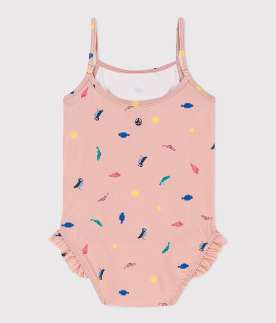 Babies' Recycled Fabric Swimsuit SALINE pink/MULTICO white