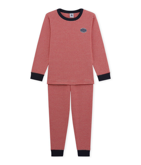 Boy's milleraies pyjamas FROUFROU red/COQUILLE beige