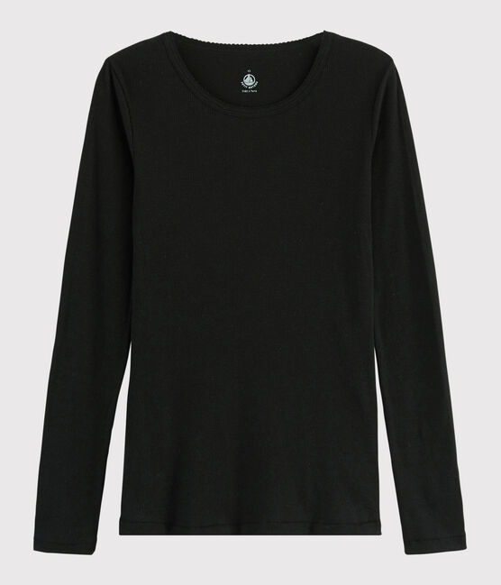 Women's Wool/Cotton Blend T-Shirt NOIR black