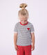 Children's short-sleeved stripy cotton T-shirt
