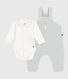 Babies' dungarees in plain cotton with stylish details