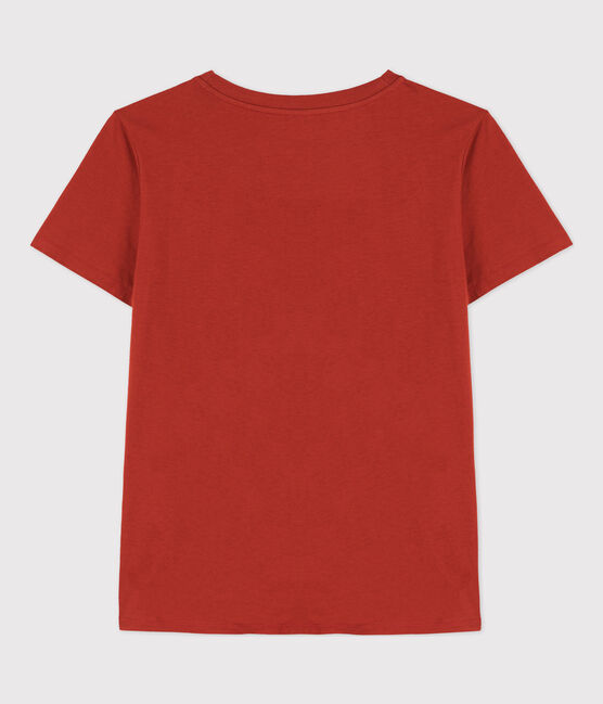 Women's Straight Round-Neck Cotton T-Shirt HARISSA red