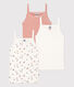 Girls' Floral Cotton Vest Tops - 3-Pack