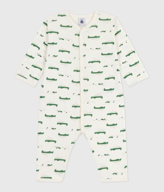 Babies' footless printed cotton pyjama suit MILK /MULTICO