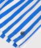 Children's stripy cotton swim shorts DELPHINIUM /MARSHMALLOW