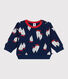 Babies' cotton sweatshirt with a large-scale boat print