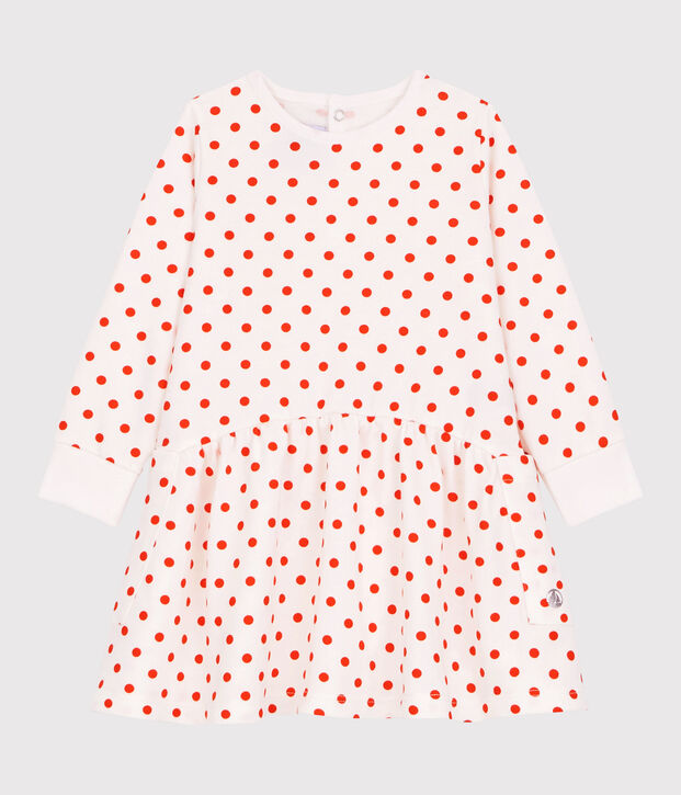 Babies' Fleece Dress white/orange