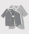 Babies' Stripy Organic Cotton Kimono Bodysuit and Undershirt Set variante 1
