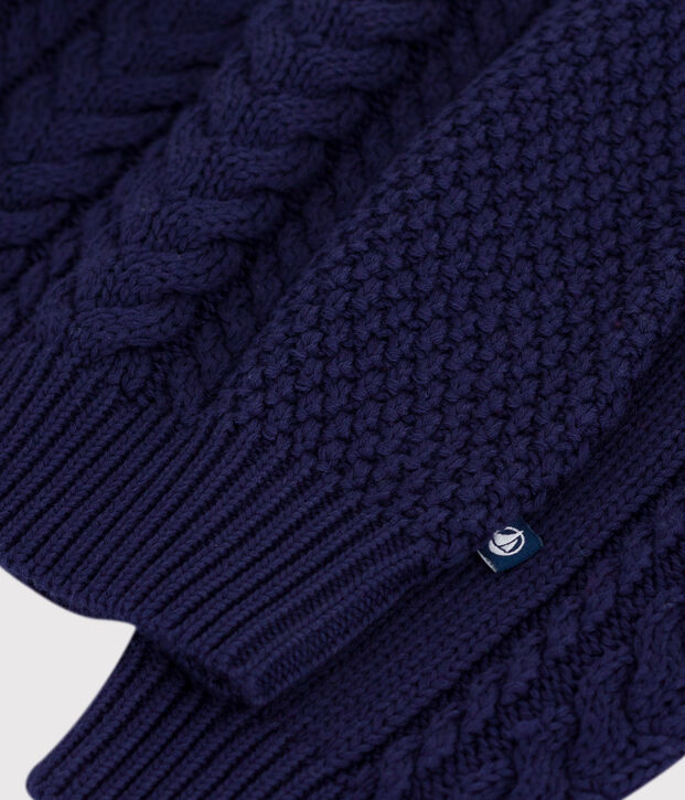 Children's plain cotton shawl-neck jumper SOIR