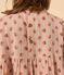 Girls' long-sleeved floral cotton gauze dress SALINE pink/MULTICO white