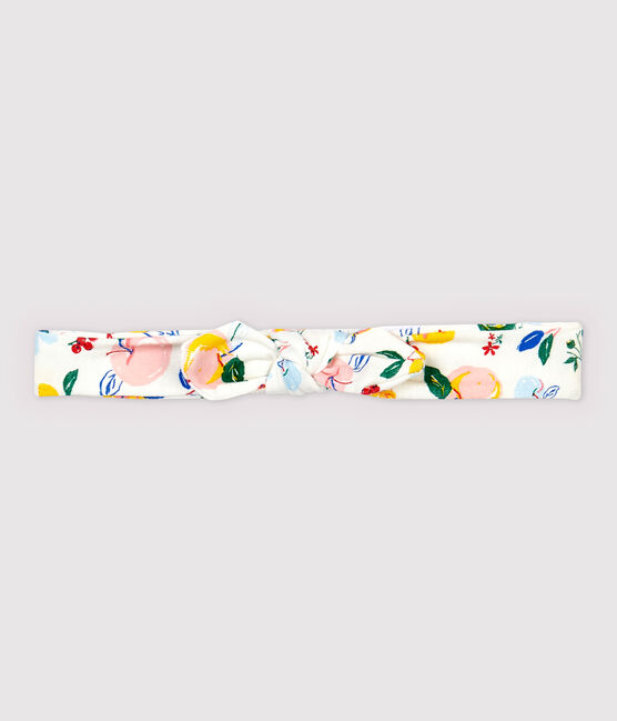 Girls' Cotton Hairband MARSHMALLOW white/MULTICO white