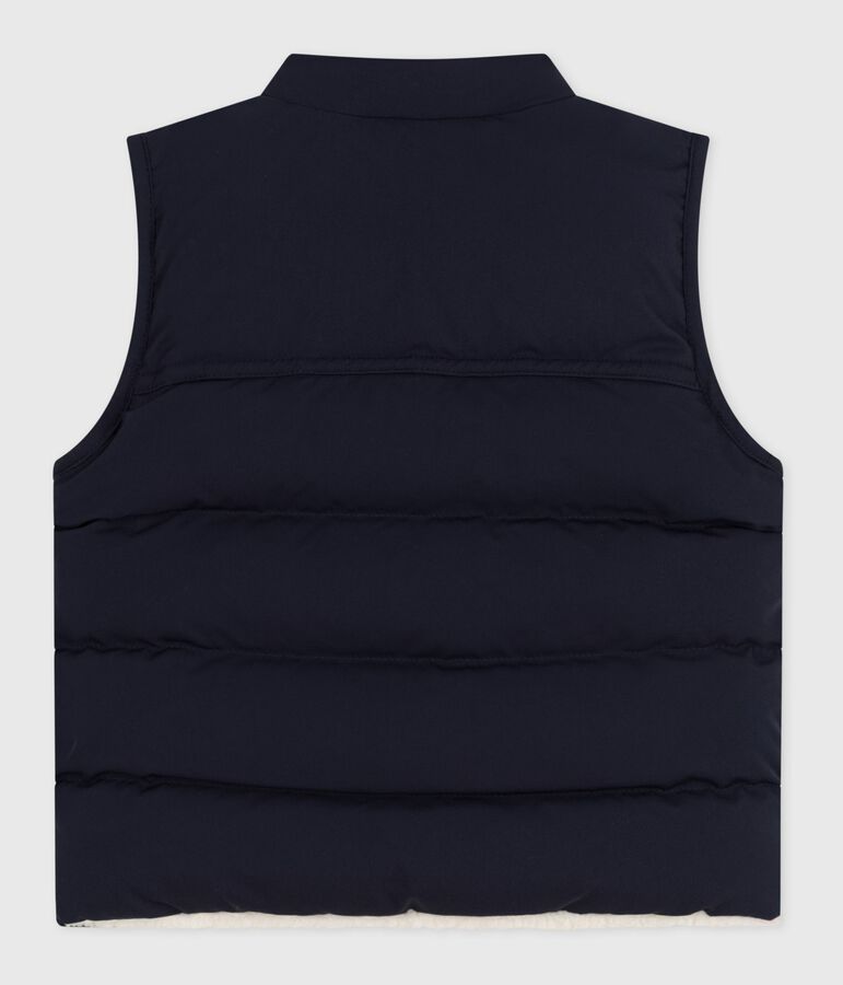 Baby's reversible sleeveless puffer jacket blue/ecru