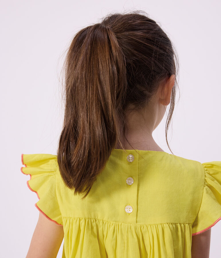 Children's short-sleeved cotton dress yellow