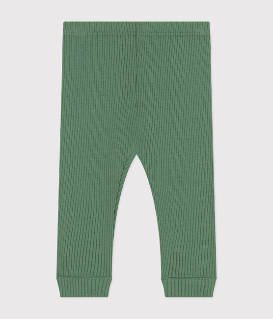 Babies' cotton leggings PALMERAIE green