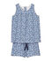 Girl's shortie pyjamas in print jersey ECUME white/MULTICO white