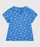 Girls' Short-Sleeved Cotton T-Shirt BRASIER blue/MARSHMALLOW grey