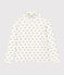 Girls' floral print cotton polo neck MARSHMALLOW white/MULTICO white