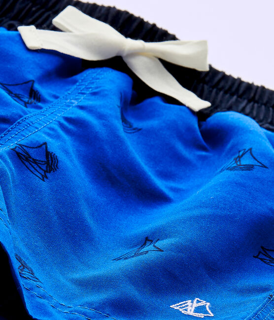 Baby boy's print beach shorts PERSE blue/SMOKING blue