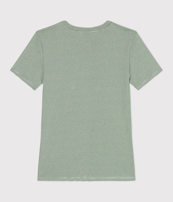Women's iconic striped cotton T-Shirt PALMERAIE /MARSHMALLOW