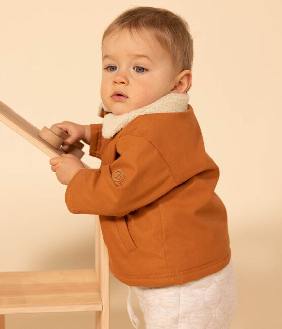 Babies' Sherpa Lined Cropped Jacket ECUREUIL brown