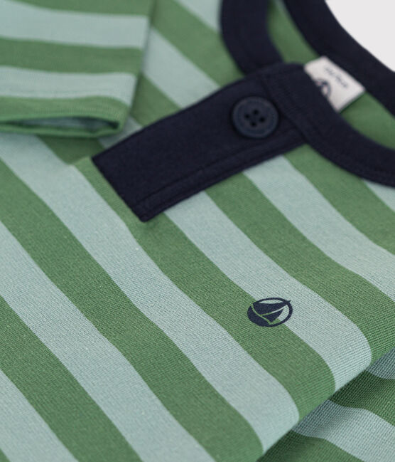 Babies' long-sleeved fine jersey T-shirt PALMERAIE green/PAUL