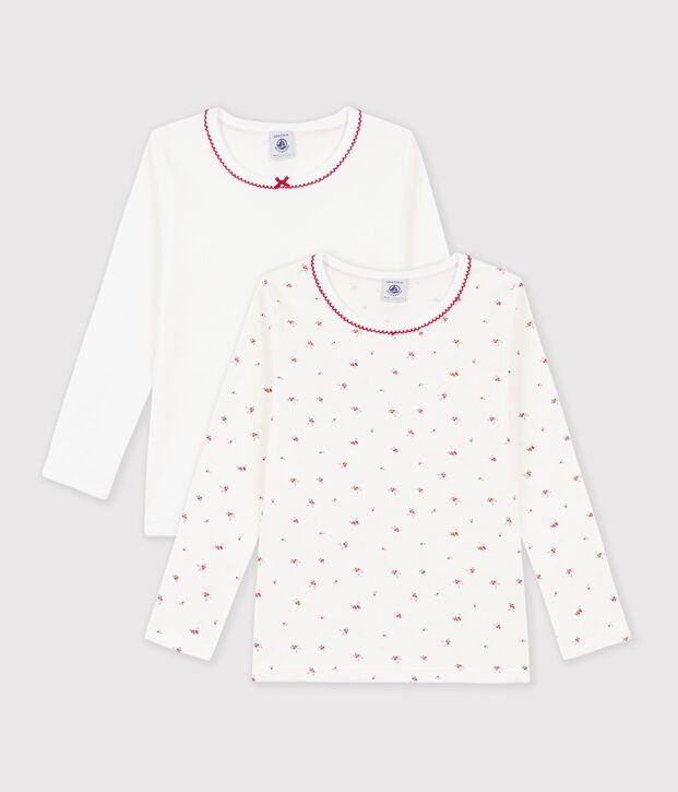 Pack of children's long-sleeved printed cotton T-shirts multicolor
