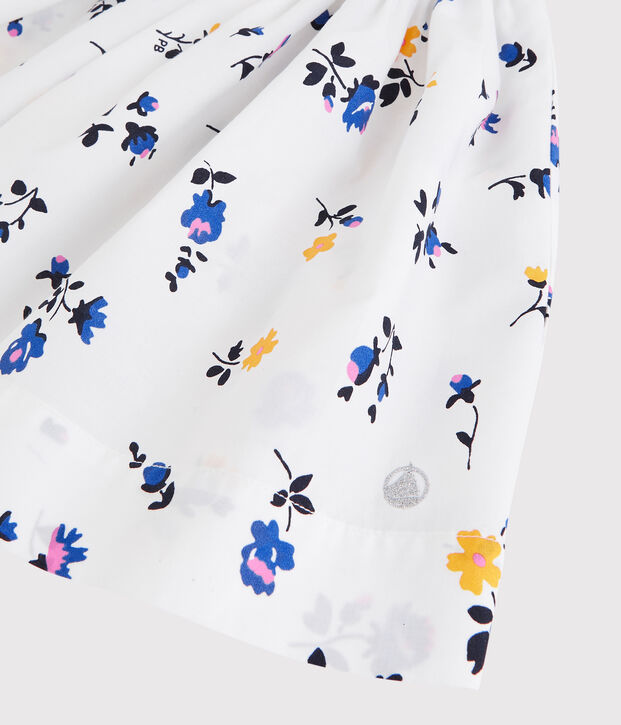 Girls' Poplin Skirt white/multicolor