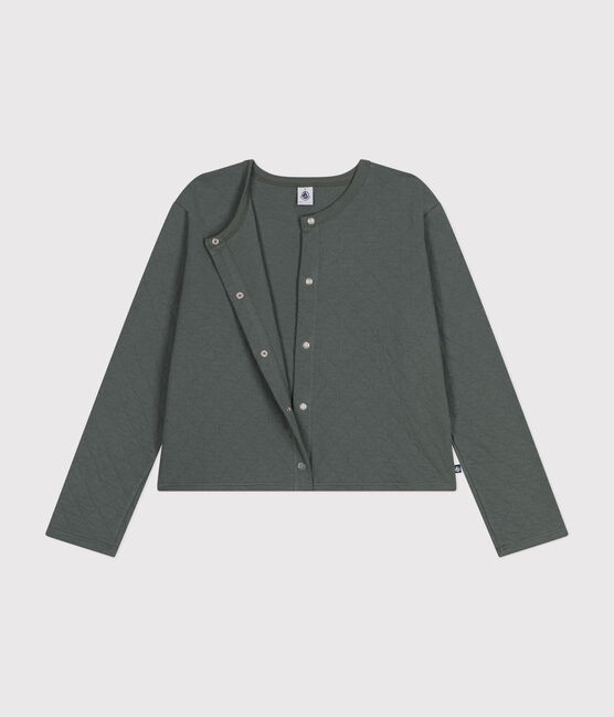 Women's Tube Knit Poppered Cardigan THUYA green