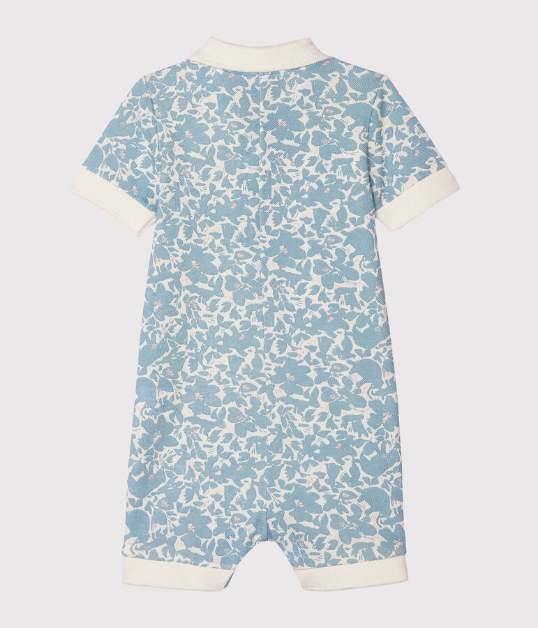 Print polo shirt playsuit for baby boys MARSHMALLOW white/MULTICO white