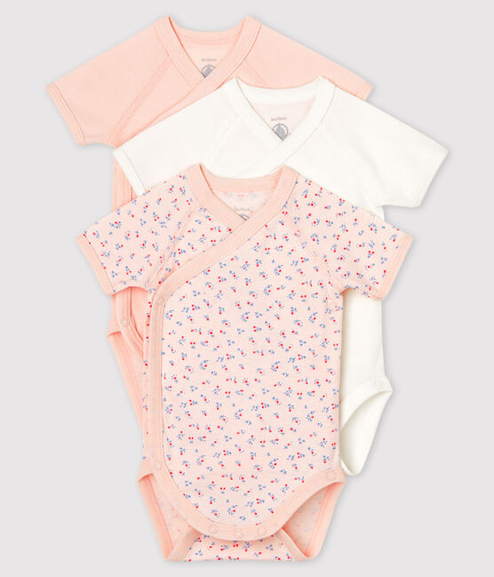 Babies' Short-Sleeved Wrapover Organic Cotton Bodysuits - 3-Pack variante 1