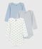 Pack of babies' long-sleeved whale-print cotton bodies variante 1