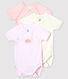 Babies' Short-Sleeved Pinstriped Wrapover Organic Cotton Bodysuits - 3-Pack