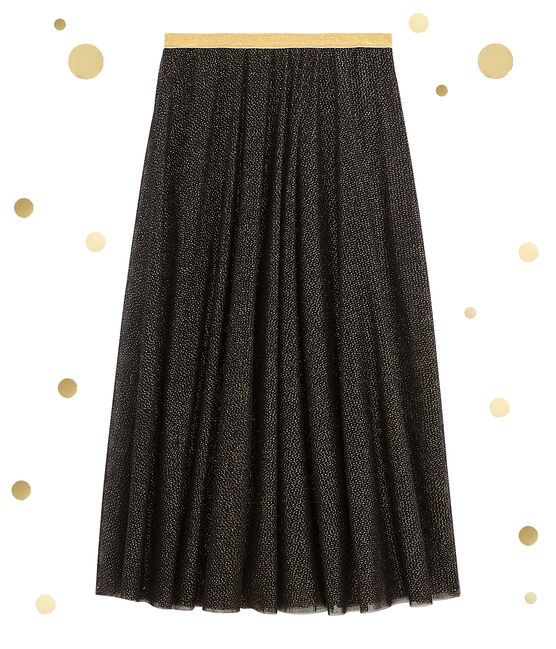 women's tulle skirt NOIR black/DORE yellow