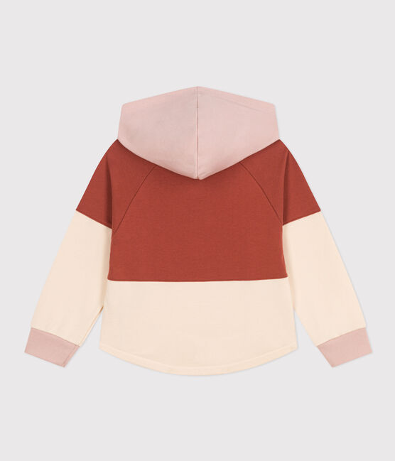  Girls' Fleece Hoodie FAMEUX brown/MULTICO