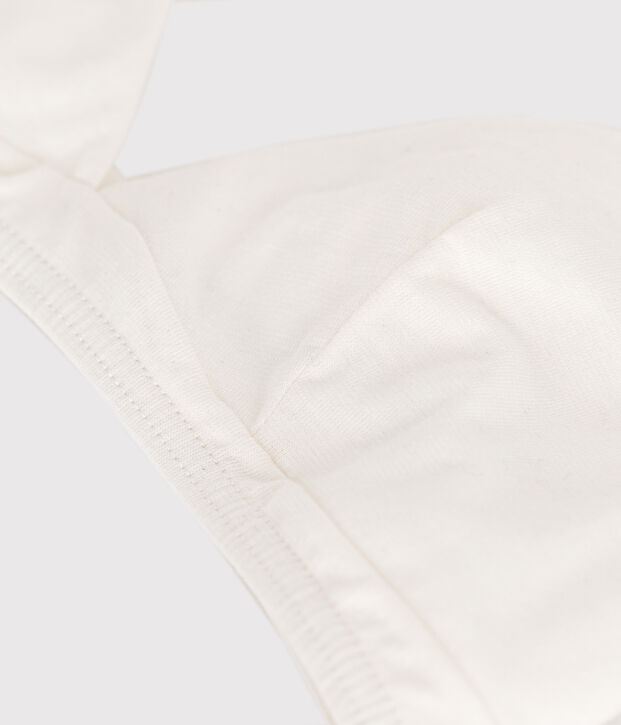 Women's spotted cotton and elastane bra white